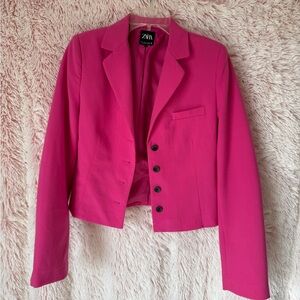 Zara Women's Vibrant Pink Suit Jacket